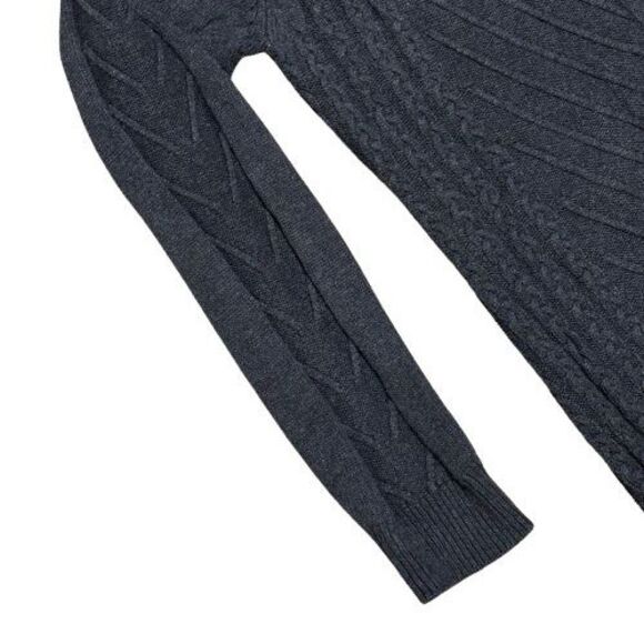 Belle by Belldini Women's Cardigan Sweater Sz L Charcoal Gray Knit Open Front - Picture 5 of 12